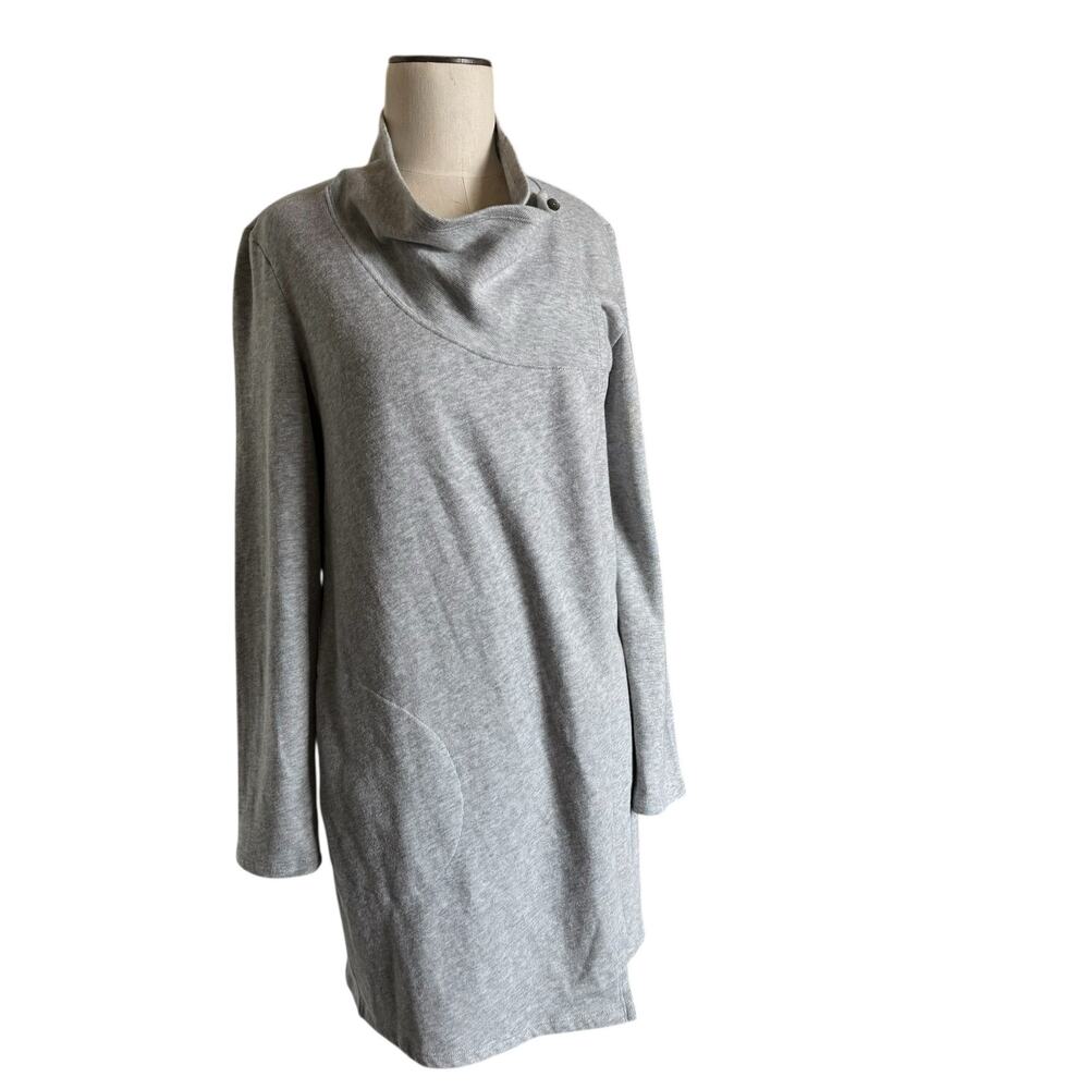 J. Jill Pure Jill Cardigan Womens S Button Neck Open Front Drape Heather Pockets